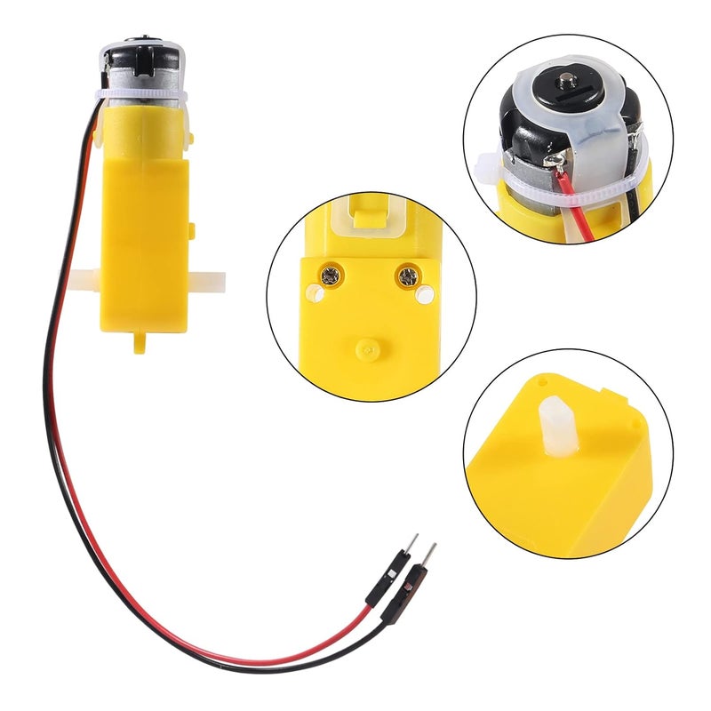 ACEIRMC 8pcs TT DC Gearbox Motor Dual Shaft 3-6V Gear Motor 200RPM Ratio 1:48 Shaft Motor with 2.54mm Wire for Arduino Smart Car Robot - Image 2